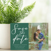 Emerald Green Forest Couple Foto Save The Date