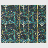 Emerald Green Forest Imitate verkleben Glasmuster Geschenkpapier (Flach)