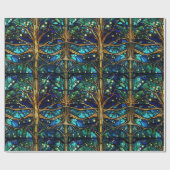 Emerald Green Forest Imitate verkleben Glasmuster Geschenkpapier (Flach)