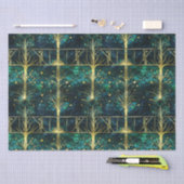 Emerald Green Forest Imitate verkleben Glasmuster Seidenpapier (Handwerk)