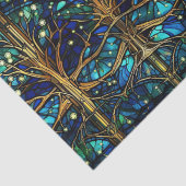 Emerald Green Forest Imitate verkleben Glasmuster Seidenpapier (Detail)