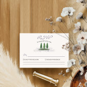 Emerald Green Forest Tree Lavender Wedding RSVP Karte