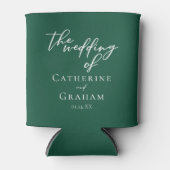 Emerald Green Forest Wedding Personalisiert Dosenkühler (Vorderseite)