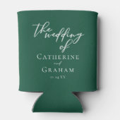 Emerald Green Forest Wedding Personalisiert Dosenkühler (Rückseite)