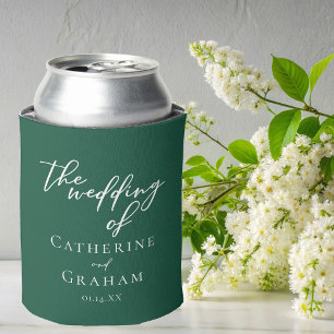 Emerald Green Forest Wedding Personalisiert Dosenkühler