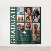 Emerald Green Foto Background for Graduation Party Wandteppich (Vorderseite)