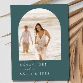 Emerald Green Foto Beach Hochzeit Save the Date Ankündigungspostkarte