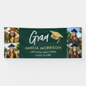 Emerald Green Foto Collage Graduate Abschluss Banner (Horizontal)
