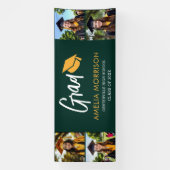 Emerald Green Foto Collage Graduate Abschluss Banner (Vertikal)
