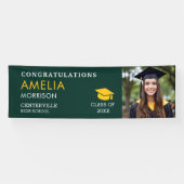Emerald Green Foto Graduate Class of Abschluss Banner (Horizontal)