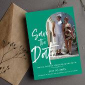Emerald Green Foto Save the Date Einladung