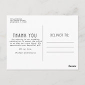 Emerald Green Foto Wedding Vielen Dank Postkarte (Rückseite)