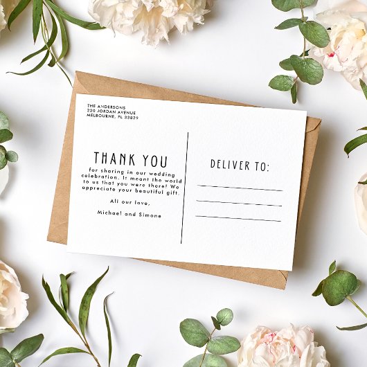 Emerald Green Foto Wedding Vielen Dank Postkarte