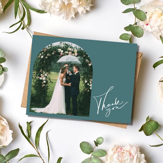 Emerald Green Foto Wedding Vielen Dank Postkarte