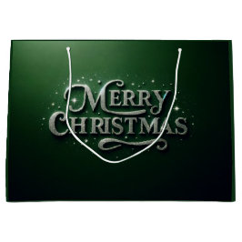 Emerald Green "Frohe Weihnachten" Geschenktasche Große Geschenktüte