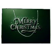 Emerald Green "Frohe Weihnachten" Geschenktasche Große Geschenktüte (Rückseite)