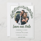 Emerald Green Garland Foto Save the Date (Vorderseite)