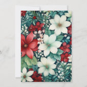 Emerald Green, Garnet Red und Snowy White Wedding Einladung (Rückseite)