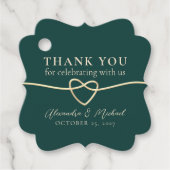 Emerald Green Gastgeschenk Hochzeit Vielen Dank Ta Geschenkanhänger (Vorderseite)