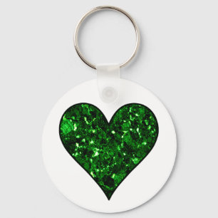 Emerald Green Gem Heart Schlüsselanhänger