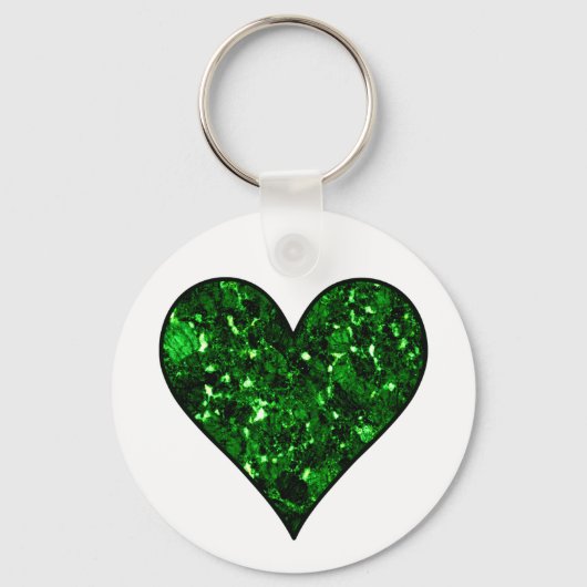 Emerald Green Gem Heart Schlüsselanhänger (Vorderseite)