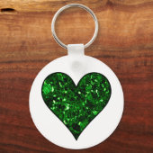 Emerald Green Gem Heart Schlüsselanhänger (Vorderseite)