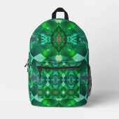 Emerald Green Gemstone Magical Mystical Trippy Bedruckter Rucksack (Vorderseite)