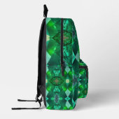 Emerald Green Gemstone Magical Mystical Trippy Bedruckter Rucksack (Links)