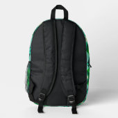 Emerald Green Gemstone Magical Mystical Trippy Bedruckter Rucksack (Rückseite)