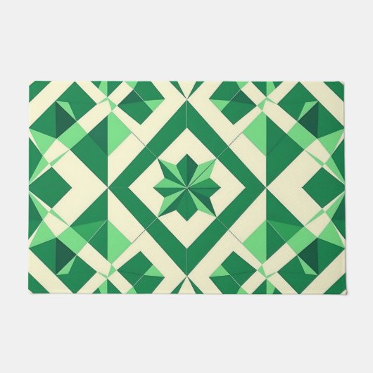 Emerald Green Geometric Star Pattern Fußmatte (Vorderseite)