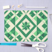 Emerald Green Geometric Star Pattern Seidenpapier (Handwerk)