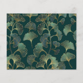 Emerald Green Ginkgo Budget Hochzeitsreaktion UAWG Flyer (Hinten)