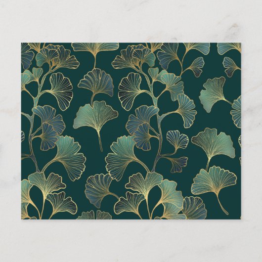 Emerald Green Ginkgo Budget Hochzeitsreaktion UAWG Flyer (Hinten)