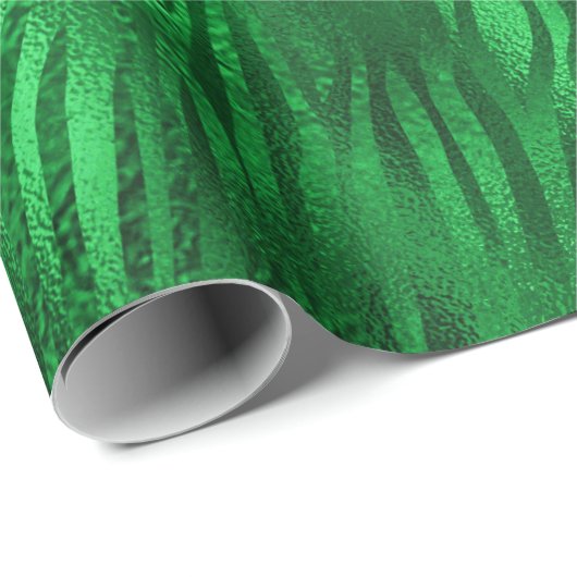 Emerald Green Glam Animal Print Geschenkpapier (Rolleneckpunkt)