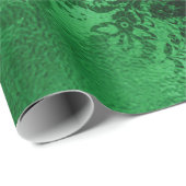 Emerald Green Glam Damask Muster Geschenkpapier (Rolleneckpunkt)