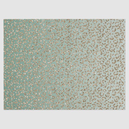Emerald Green Glam Glitzer Leopard Print      Seidenpapier (Vorderseite)