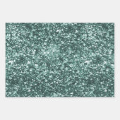 Emerald Green Glam Glitzer Streifen Geschenkpapier Set (Vorderseite 3)