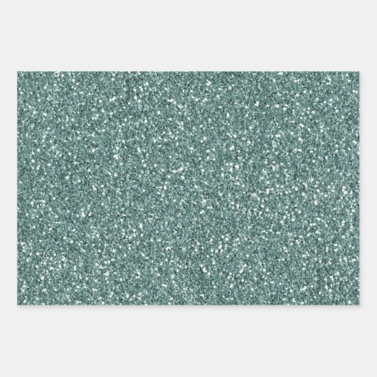 Emerald Green Glam Glitzer Streifen Geschenkpapier Set (Vorderseite 2)