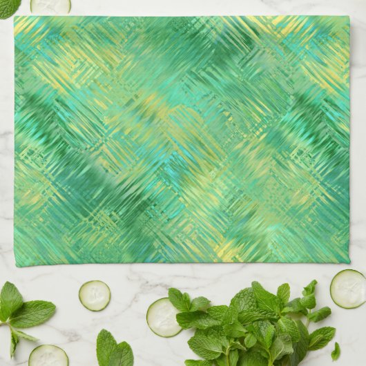 Emerald Green Glassy Texture Geschirrtuch (Gefaltet)