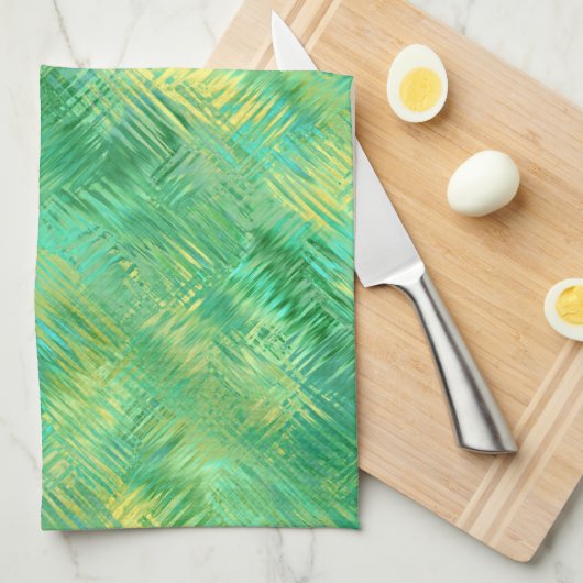 Emerald Green Glassy Texture Geschirrtuch (Viertel Falte)