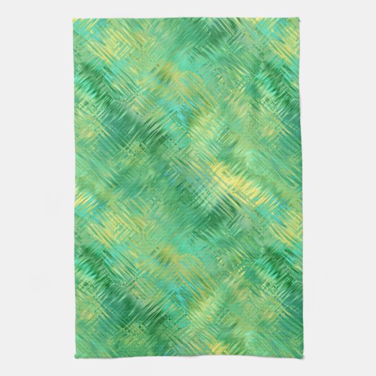 Emerald Green Glassy Texture Geschirrtuch (Vertikal)