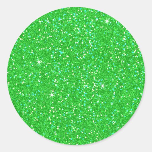 Emerald Green Glitter Effect Sparkle Runder Aufkleber (Vorderseite)