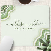 Emerald Green Glitzer Agate Geode Luxe Chic Mousepad