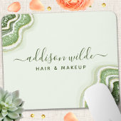 Emerald Green Glitzer Agate Geode Luxe Chic Mousepad