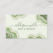 Emerald Green Glitzer Agate Geode Luxe Chic Visitenkarte (Vorderseite)