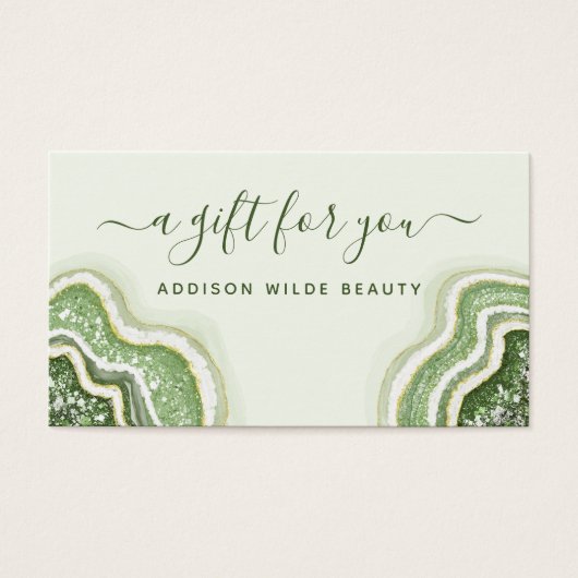 Emerald Green Glitzer Agate Geode Luxe Geschenkkar (Vorderseite)