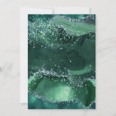 Emerald Green Glitzer Arch Wedding Einladung (Rückseite)