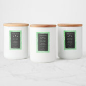 Emerald Green Glitzer Black Product Label Diamonds Lebensmitteletikett (Flaschen)