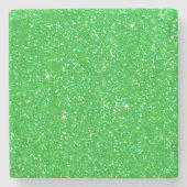 Emerald Green Glitzer Effect Steinuntersetzer (Vorderseite)