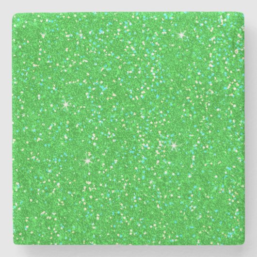 Emerald Green Glitzer Effect Steinuntersetzer (Vorderseite)